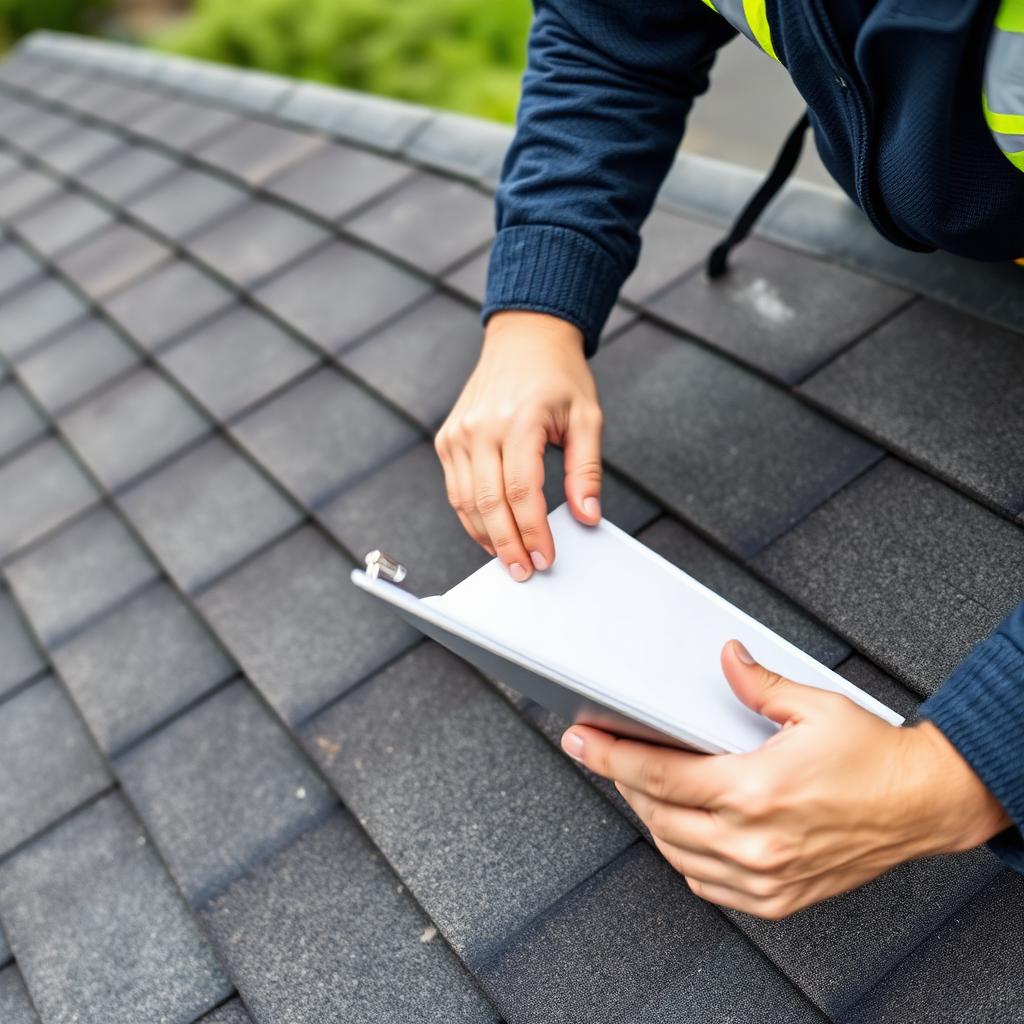 Professional inspecting roof decking condition in Tyler, TX