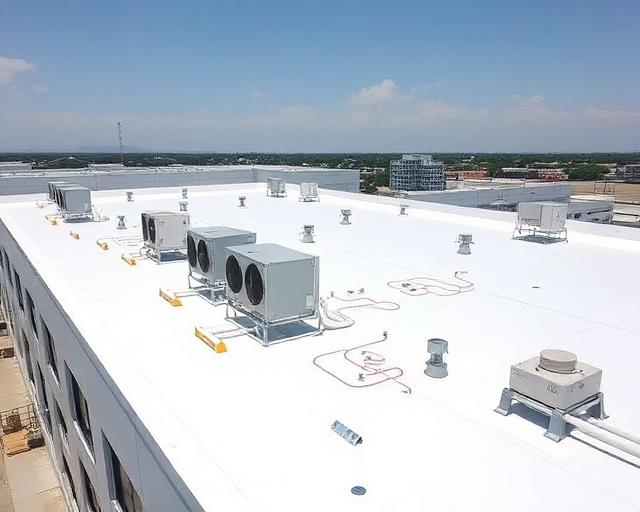 TPO commercial roof replacement in Tyler, Texas