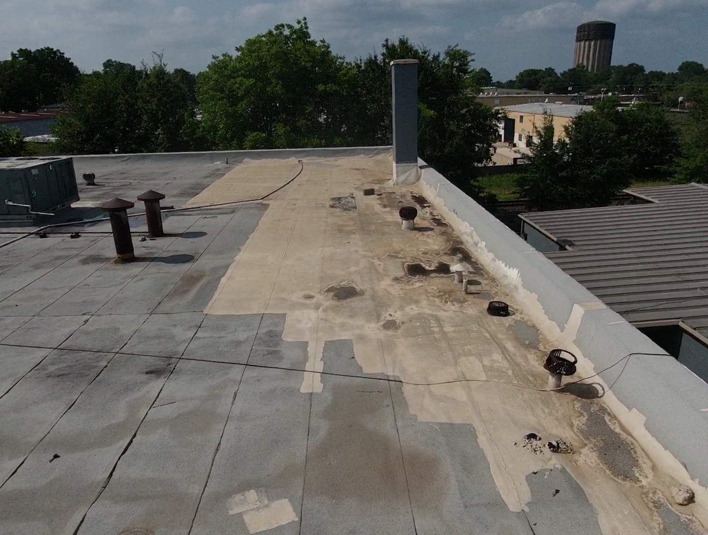 TPO commercial roof replacement on a Goodwill building in Tyler, Texas
